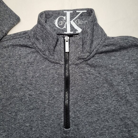 Calvin Klein Cropped Sweatshirt Performance Womens Pullover Gray 1/4 Zip Sz M - Picture 7 of 13